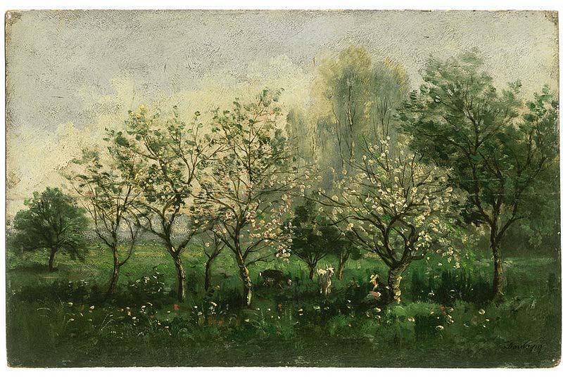 Charles-Francois Daubigny Apple Trees in Blossom Sweden oil painting art